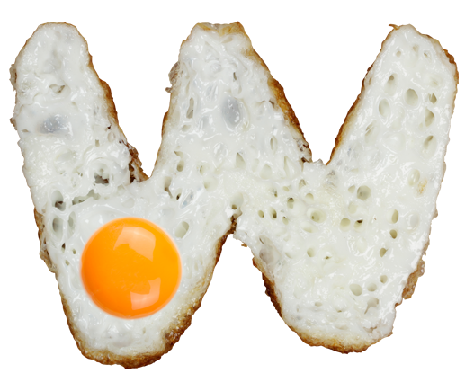 Eggs font letter W