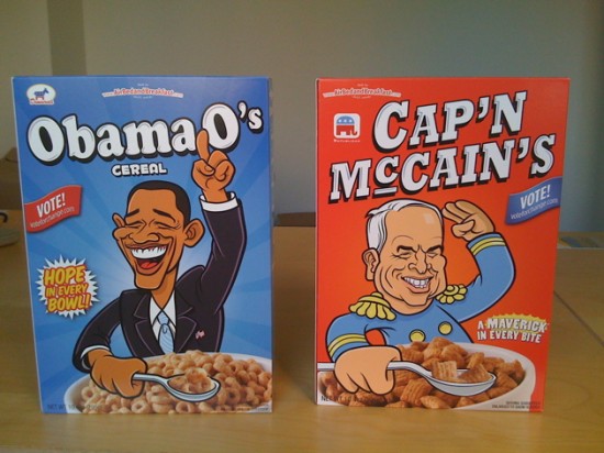 obama o's & cap'n mccain's cereals