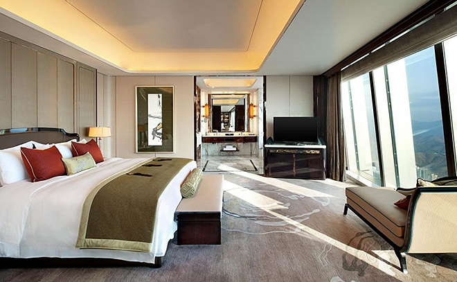 The Presidential suite of the St. Regis Shenzhen hotel.