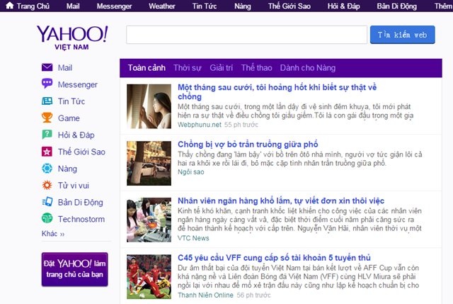 Yahoo VN Close